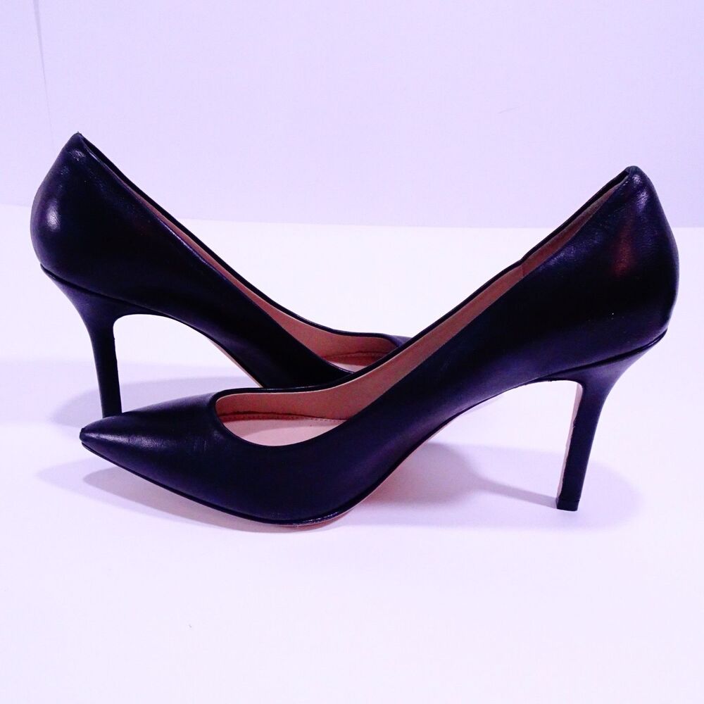 Theory Women's Soft Leather City Pump Pumps Sz 37 BLACK IRRG